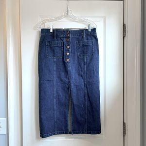 Madewell seamed denim pencil skirt denim size 30